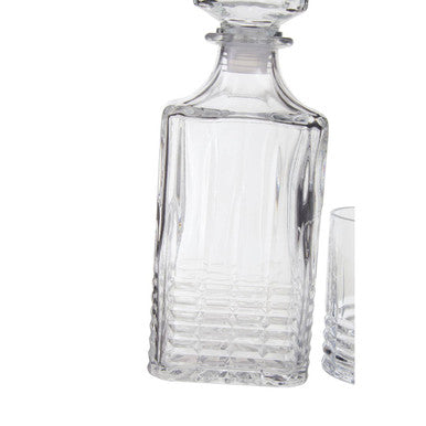 Ribbed Pattern Decanter with Four Glasses | Dayla