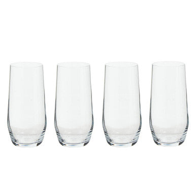 Ada Set of 4 Hi-Ball Crystal Glasses 550ml
