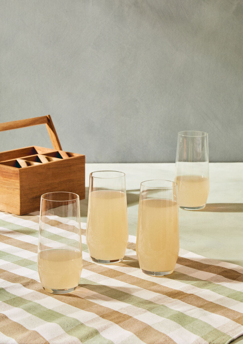 Ada Set of 4 Hi-Ball Crystal Glasses 550ml