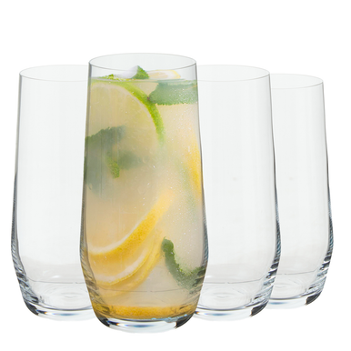 Ada Set of 4 Hi-Ball Crystal Glasses 550ml