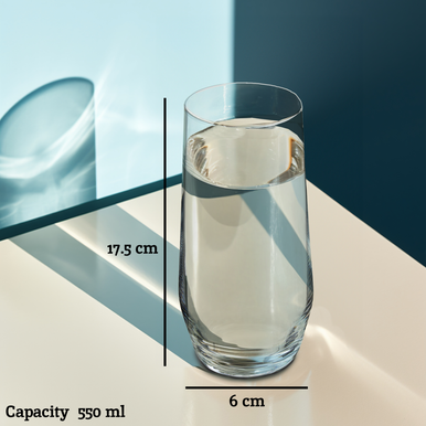 Ada Set of 4 Hi-Ball Crystal Glasses 550ml