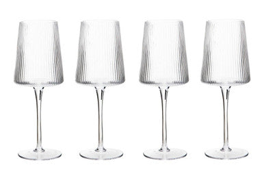 Set of Four Ribbed Wine Glasses MOB | Eldon