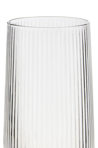 Set of Four Ribbed Clear Hi Ball Glasses MOB | Eldon