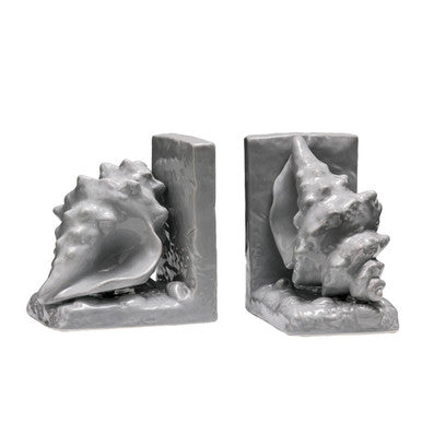 Set of 2 Conch Grey Dolomite | Bookends