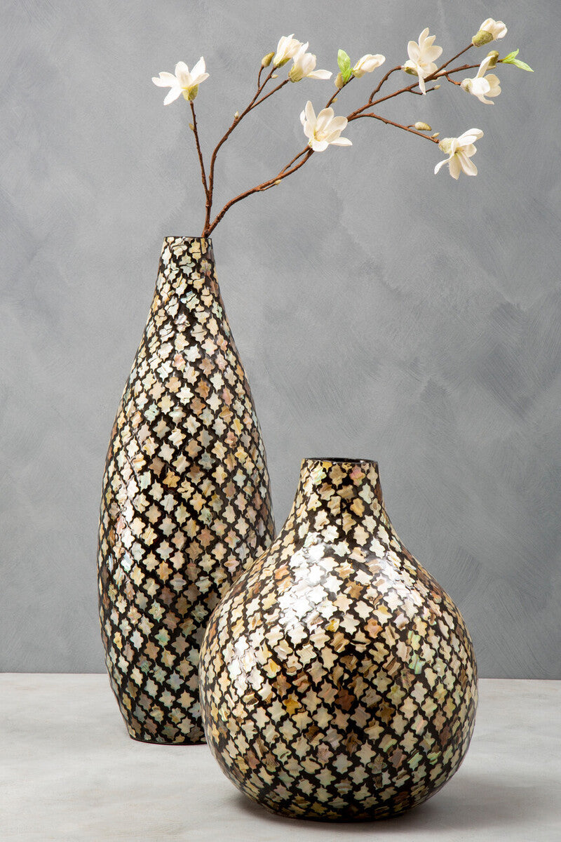 Mosaic Shell Inlay Bottle Vase | Occo