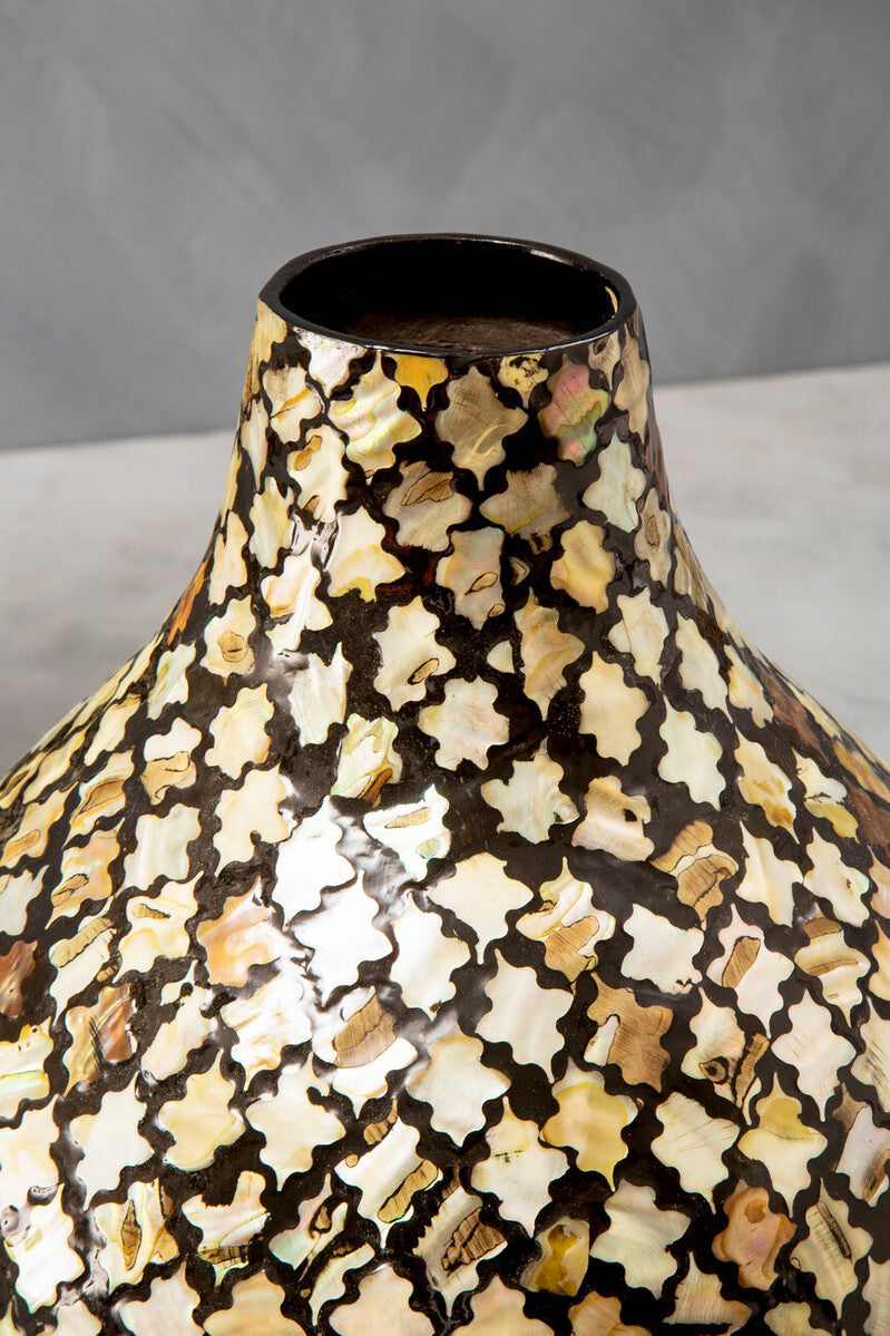 Mosaic Shell Inlay Bottle Vase | Occo