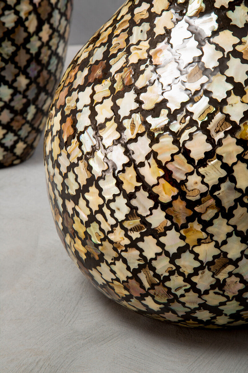 Mosaic Shell Inlay Bottle Vase | Occo