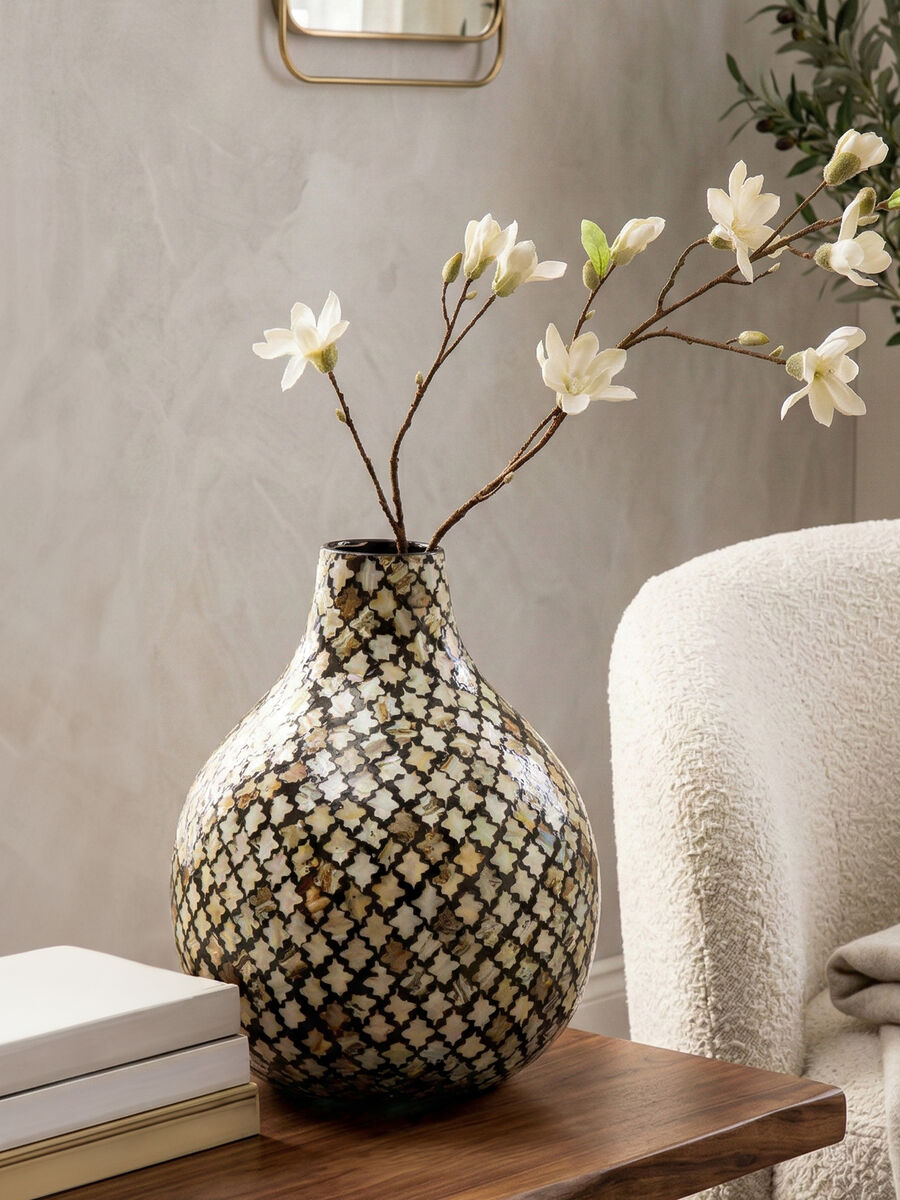 Mosaic Shell Inlay Bottle Vase | Occo