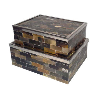 Buffalo Horn Trinket Boxes - Set of 2 | Horn
