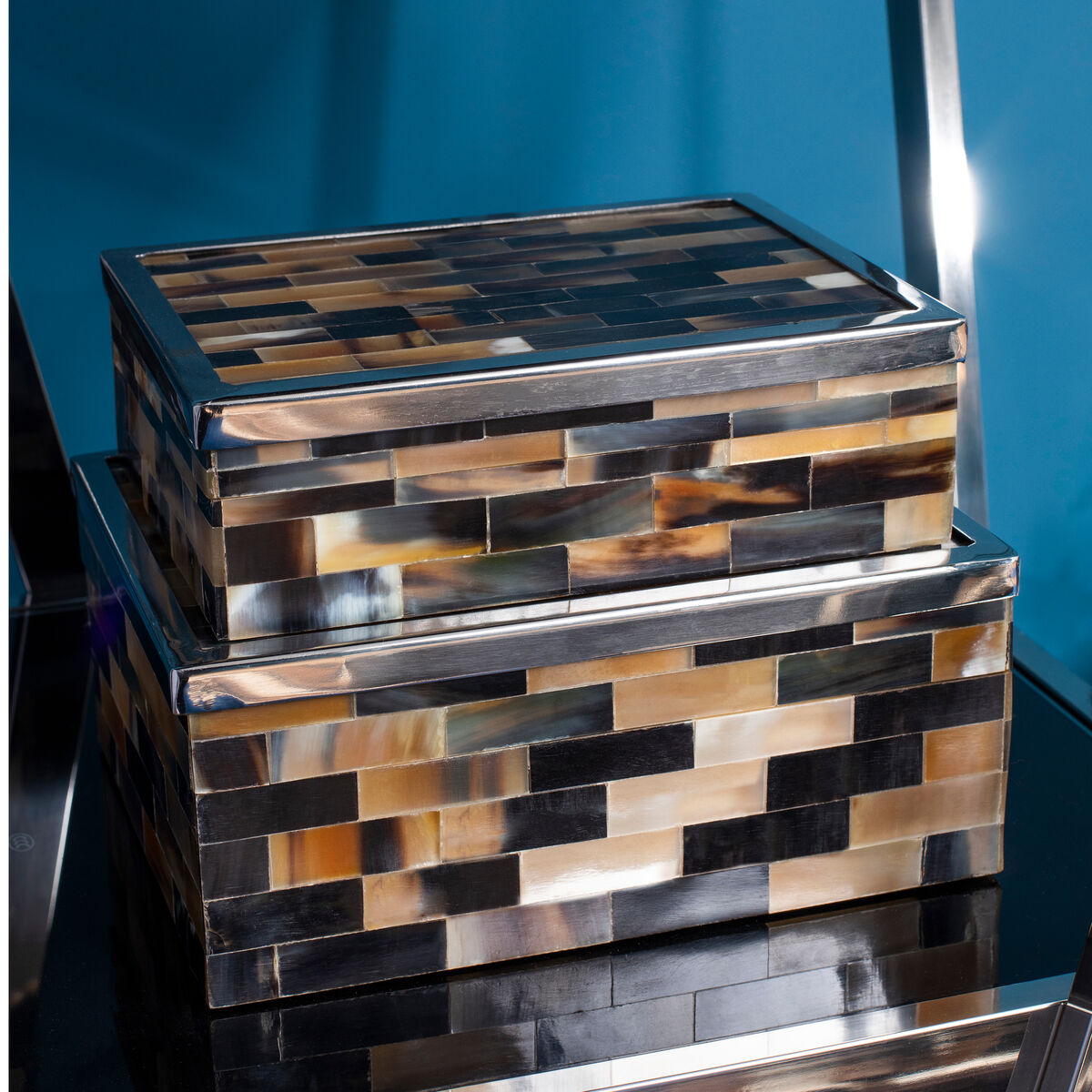 Buffalo Horn Trinket Boxes - Set of 2 | Horn
