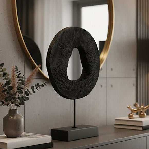 Large Rustic Mango Wood Sculpture on Stand | Fidel