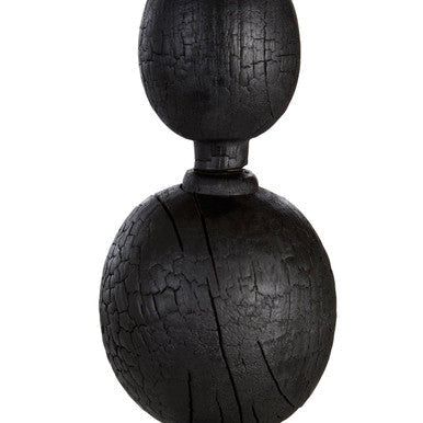 Black Rustic Mango Wood Finial Sculpture | Fidel