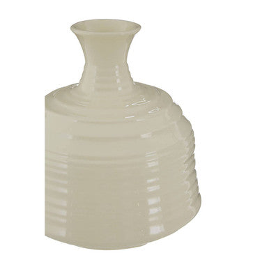 Cream Small Ribbed Ceramic Vase | Dusk
