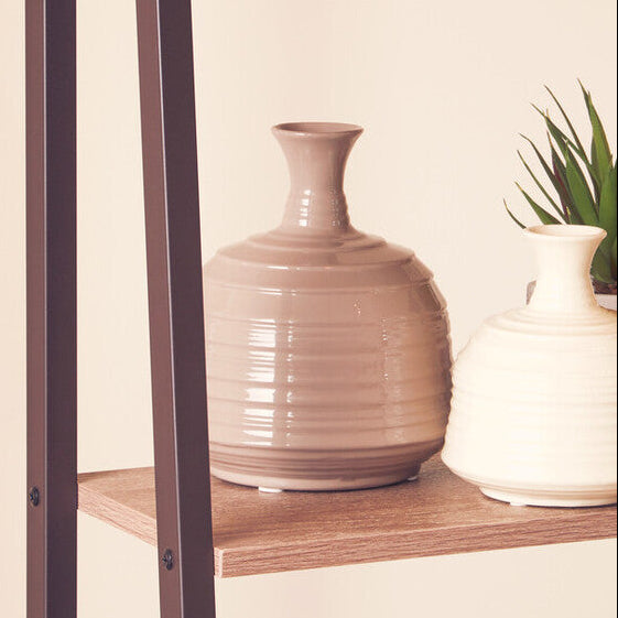 Taupe Medium Ribbed Ceramic Vase | Dusk