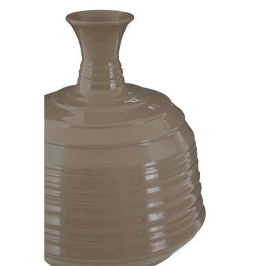 Taupe Medium Ribbed Ceramic Vase | Dusk