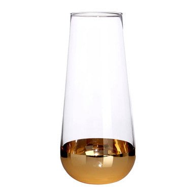 Clear and Gold Finish Vase | Horizon