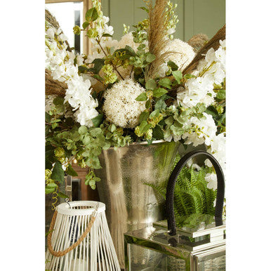 Set of 3 Antique Silver Finish Planters | Reza
