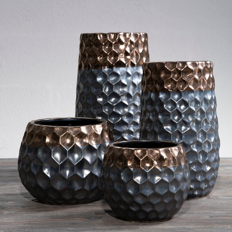 Large Ceramic Vase with Metallic Finish | Galaxy