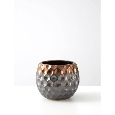 Small Ceramic Planter with Metallic Finish | Galaxy