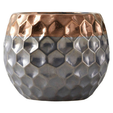 Small Ceramic Planter with Metallic Finish | Galaxy