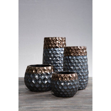 Small Ceramic Planter with Metallic Finish | Galaxy