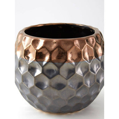 Small Ceramic Planter with Metallic Finish | Galaxy