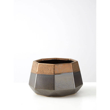 Large Metallic Planter | Jet