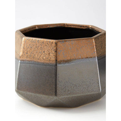 Large Metallic Planter | Jet