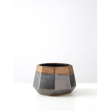 Small Metallic Planter | Jet