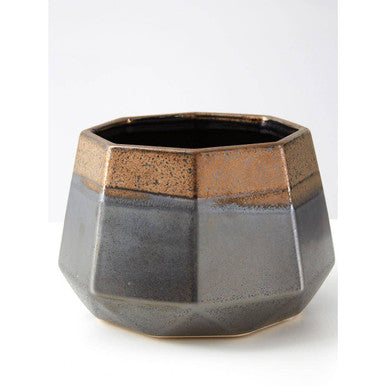 Small Metallic Planter | Jet