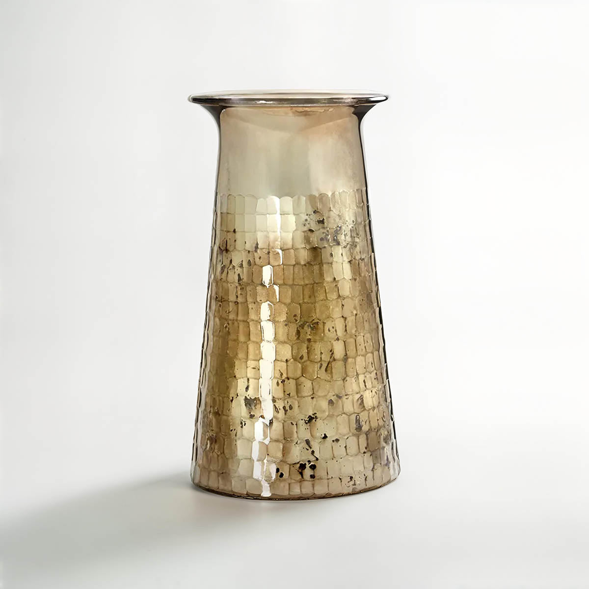 Antique Metallic Finish Glass Vase | Gaia