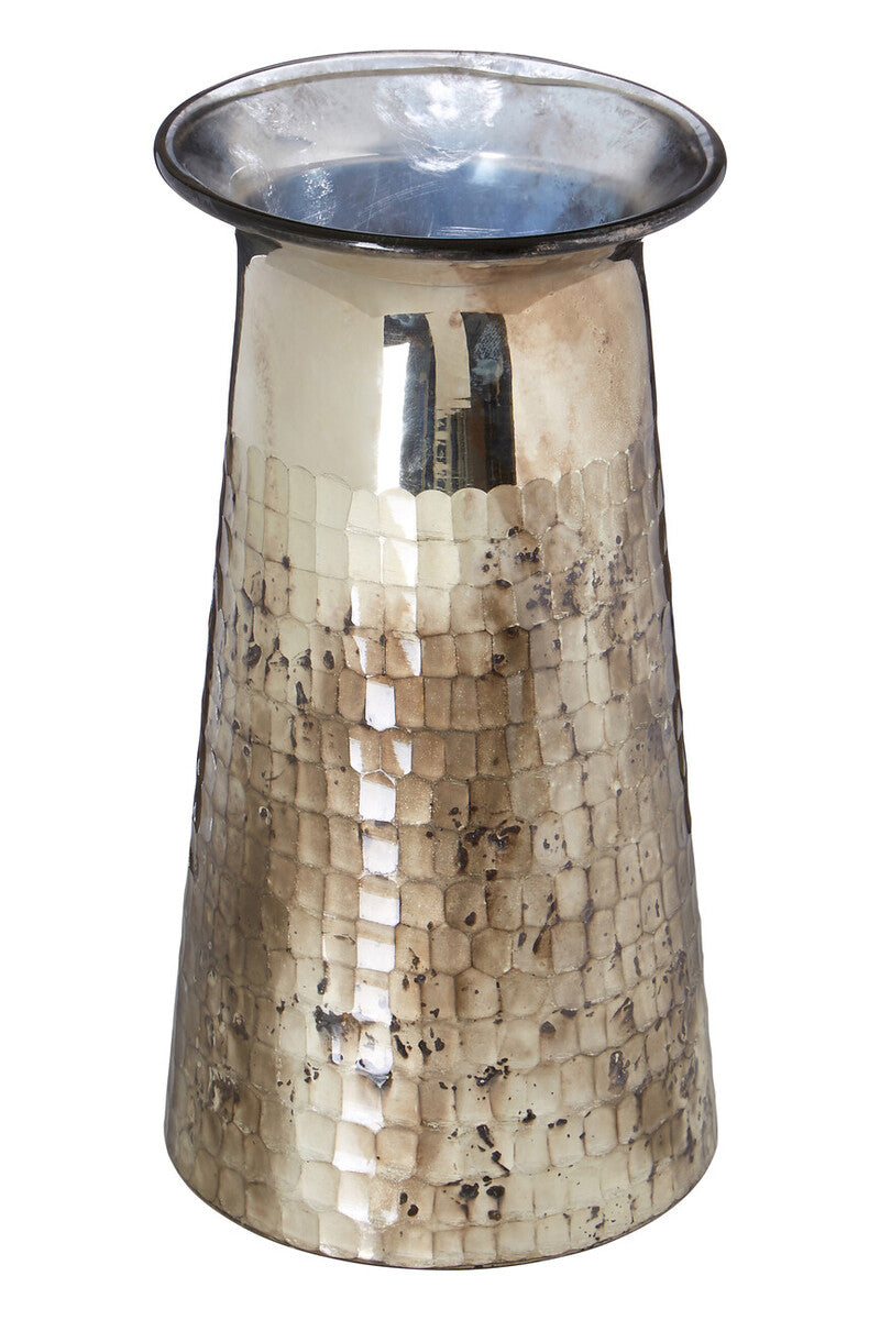 Antique Metallic Finish Glass Vase | Gaia