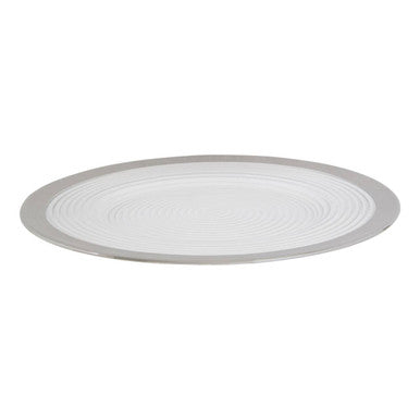 Embossed Glass with Silver Rim Charger Plate | Ida