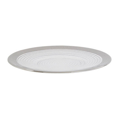 Embossed Glass Side Plate with Silver Rim | Ida