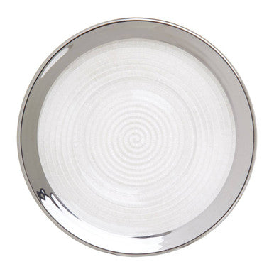Embossed Glass Side Plate with Silver Rim | Ida