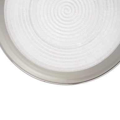 Embossed Glass Side Plate with Silver Rim | Ida