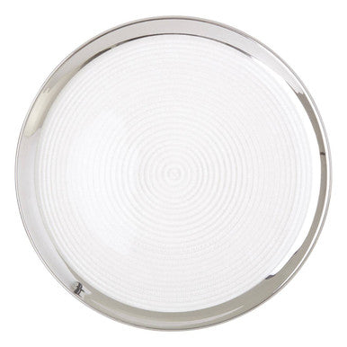 Embossed Glass Coupe Charger Plate with Silver Rim | Ida