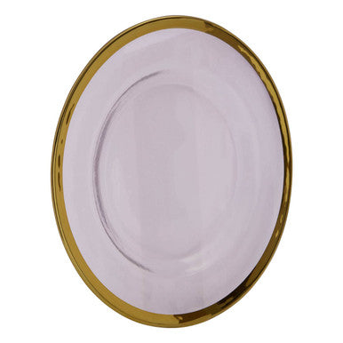 Textured Glass Dinner Plate with Gold Rim | Ida
