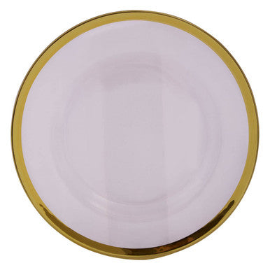 Textured Glass Dinner Plate with Gold Rim | Ida