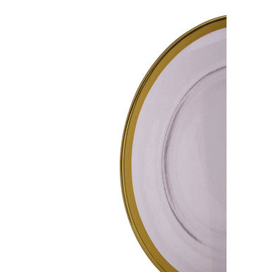 Textured Glass Dinner Plate with Gold Rim | Ida