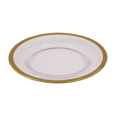 Textured Glass Side Plate with Gold Rim | Ida