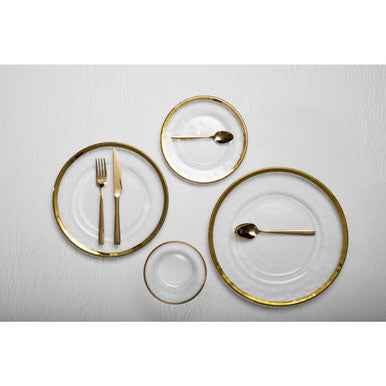Textured Glass Side Plate with Gold Rim | Ida