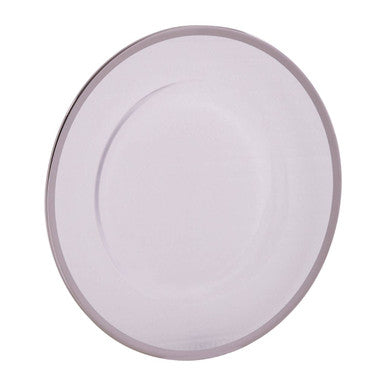 Glass Charger Plate with Silver Rim | Ida