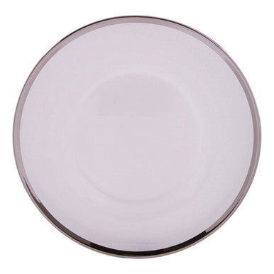 Glass Charger Plate with Silver Rim | Ida