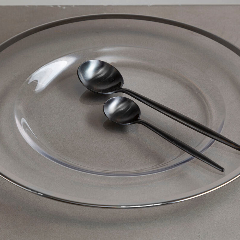 Glass Charger Plate with Silver Rim | Ida