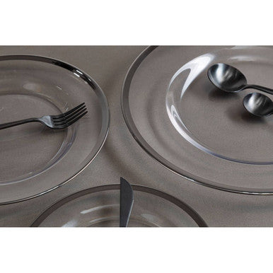 Glass Charger Plate with Silver Rim | Ida