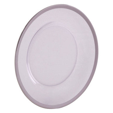 Glass Dinner Plate with Silver Rim | Ida