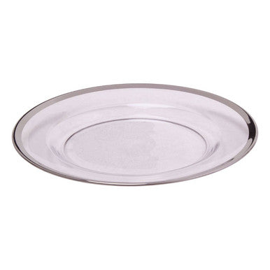 Glass Dinner Plate with Silver Rim | Ida