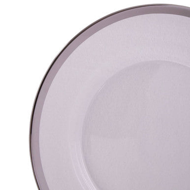 Glass Dinner Plate with Silver Rim | Ida