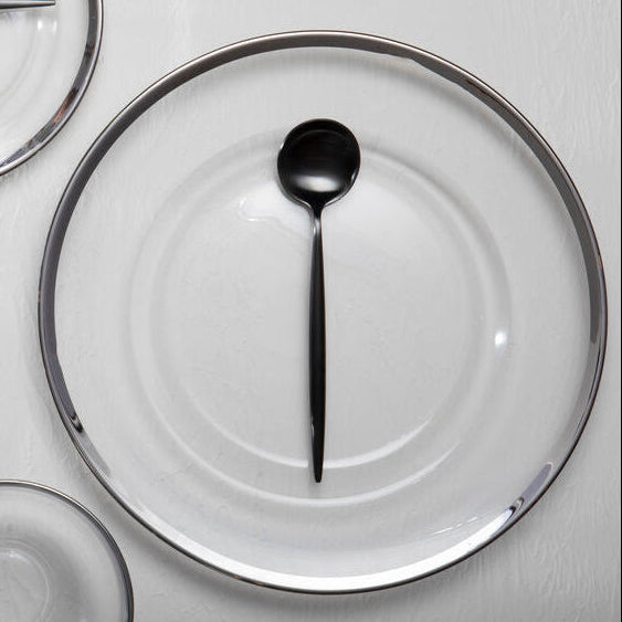 Glass Side Plate with Silver Rim | Ida